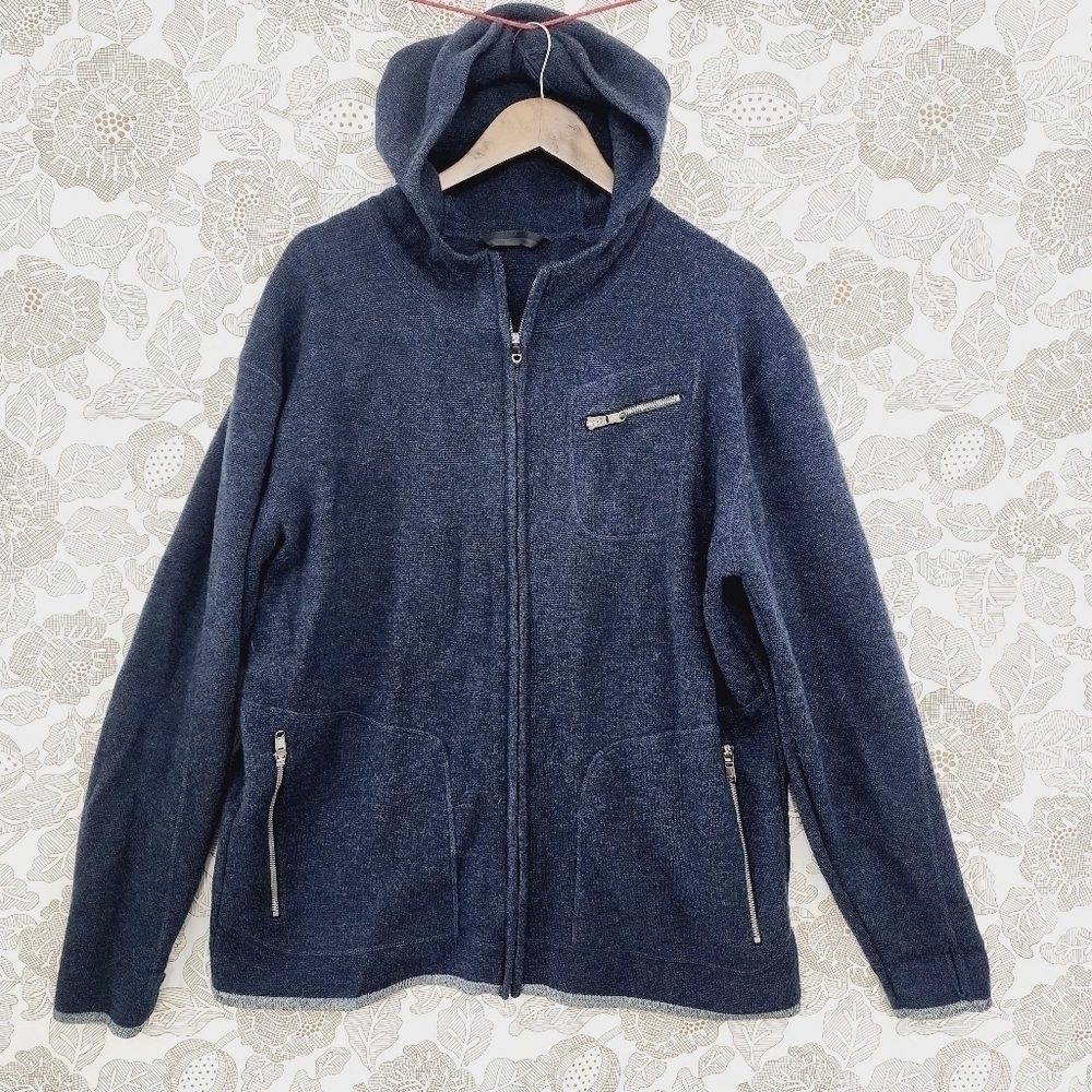 Lululemon Men's Fleece Sweatshirt Full Zip Hoodie Size XL Navy Blue EUC